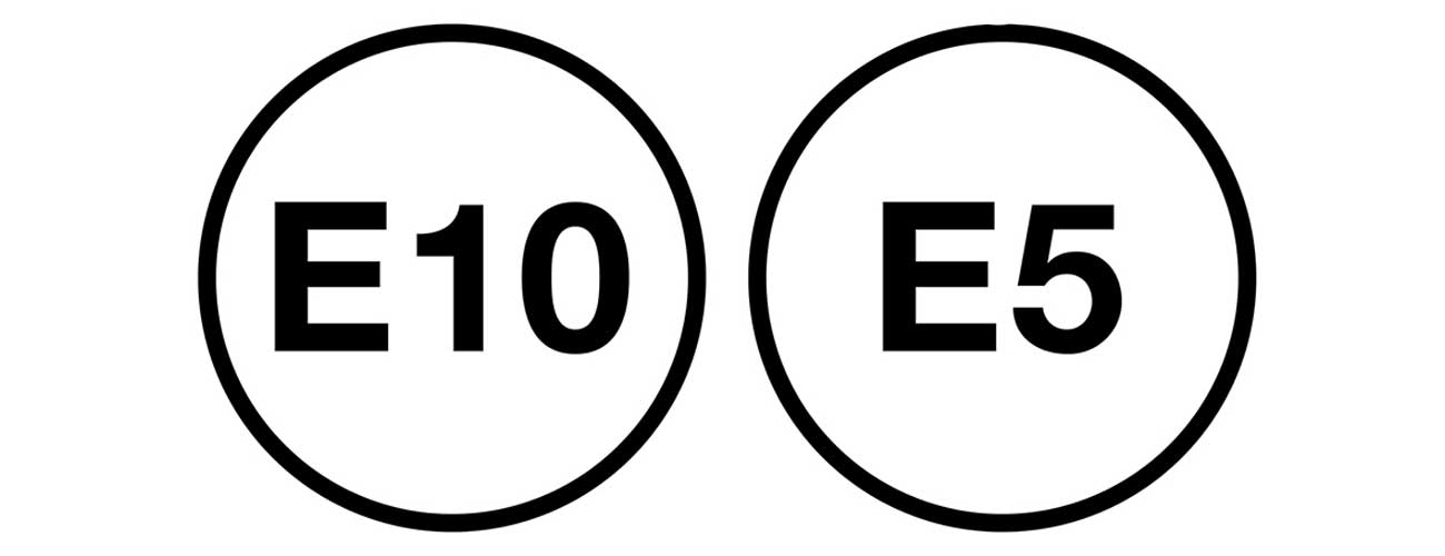 e5 e10 petrol label
