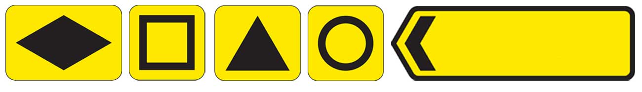yellow road signs